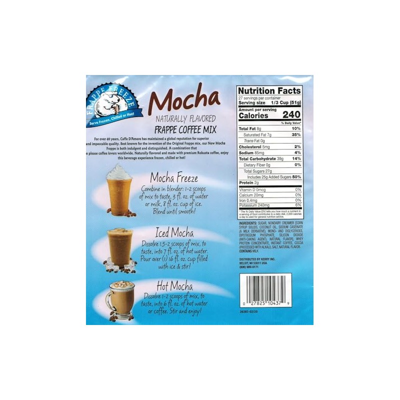 DaVinci Gourmet Frappe Freeze Frappe Coffee Mix, Mocha, 3 Lb
