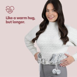 LIVIVO 2L Extra Long Hot Water Bottle with Soft, Removable and Washable Fleece/Knitted/Faux Fur Cover - Giant Size Ideal for Full Body (Plush Two-Tone Grey)