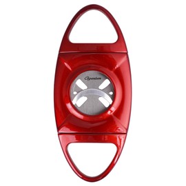 CIGARISM Large Ring Hollow-Out Blades Straight-Cut Cigar Cutter, Up to Ring Gauge 66 (Red)