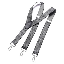 MASADA Men's Braces with Robust Lobster Clasp Fully Adjustable 3.5 cm Wide and up to 195 cm Height, Paisley Grey