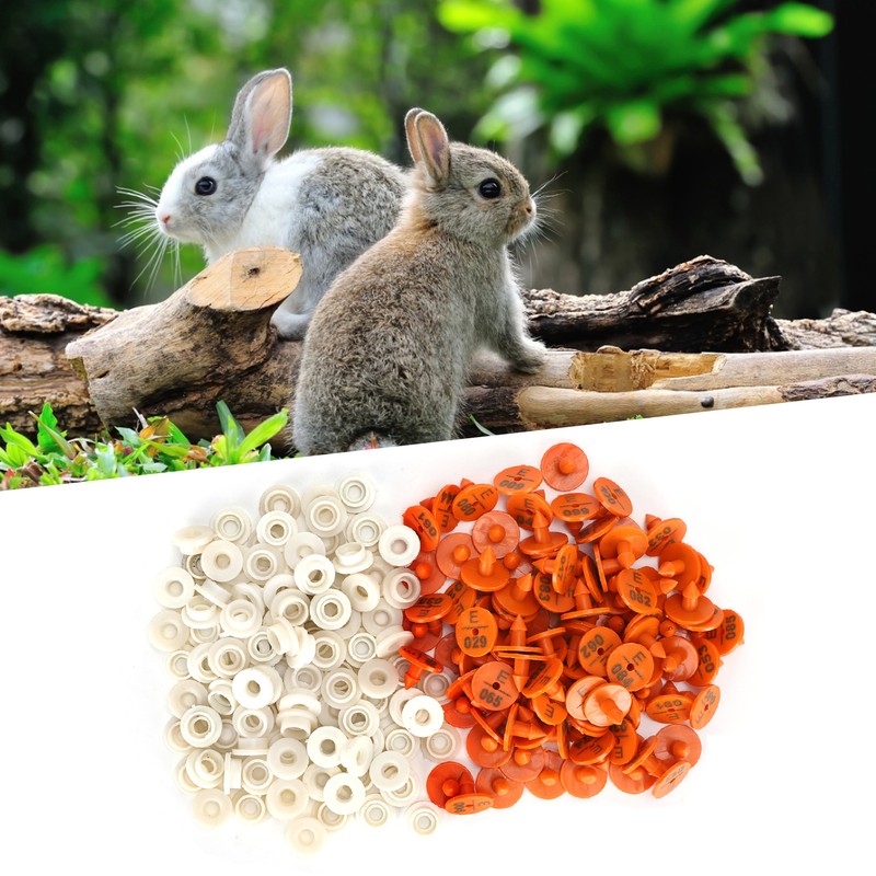 100 Sets Rabbits Ear Tag Numbered Ear Marker Animal Identification