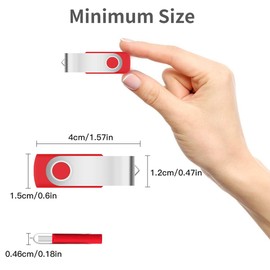 AreTop USB Sticks, 1 GB, Pack of 20 Multicoloured Memory Sticks, USB 2.0 Drives, 360° Rotatable Metal Design with Lanyards, for Data Storage, File Sharing