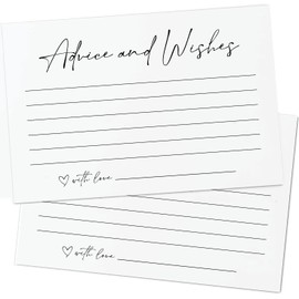 GardenCity Advice and Wishes Cards for Any Event – Well Wishes & Wedding Advice Cards for Bride & Groom, Wedding Reception, Baby Shower, Birthday, Graduation, or Retirement, 50 Pack, Minimalist