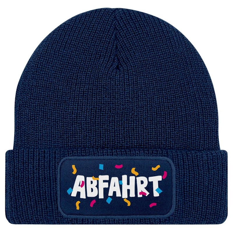 MoonWorks® Men's Beanie with Patch Knitted Hat with Saying Print