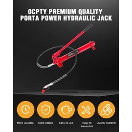 OCPTY Red Porta Power Hydraulic Jack Heavy Duty 10 Ton