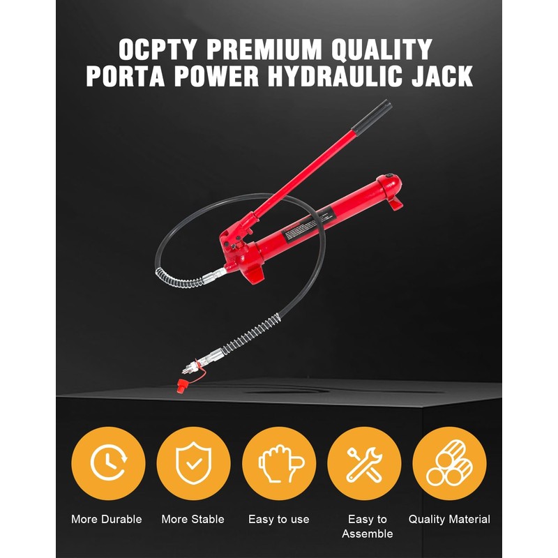 OCPTY Red Porta Power Hydraulic Jack Heavy Duty 10 Ton