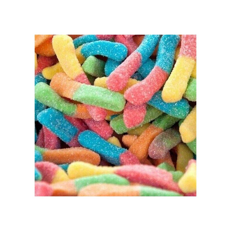 Sour Neon Gummy Worms Candy Bulk Gummi - ONE POUND