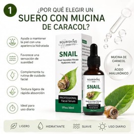 AKAM Suero Baba de Caracol 30ml - Serum Facial Vitamina C Ácido Hialurónico