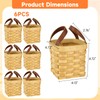 6PCS Wooden Woven Baskets with Handles, Empty Wood Wicker Storage