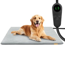 Toaspa Pet Heating Pad for Cats Dogs Electric Heated Bed Waterproof Warming Mat Indoor Outdoor Chew Resistant Cord Adjustable 5 Timer and 6 Level Temperature for Pets Puppy Animals-Small-35.4x23.6in