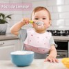 Termichy Baberos de Silicona para Bebe, 2 Piezas Baberos Impermeables