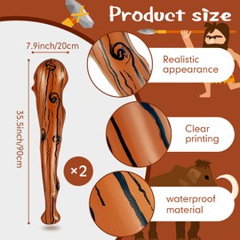Billet Inflatable Baseball Bat - Inflatable Baseball Bat for Stone Age Theme, Caveman Club, Perfect Costume Accessory for Your Theme Party - 35 Inches, Pack of 2
