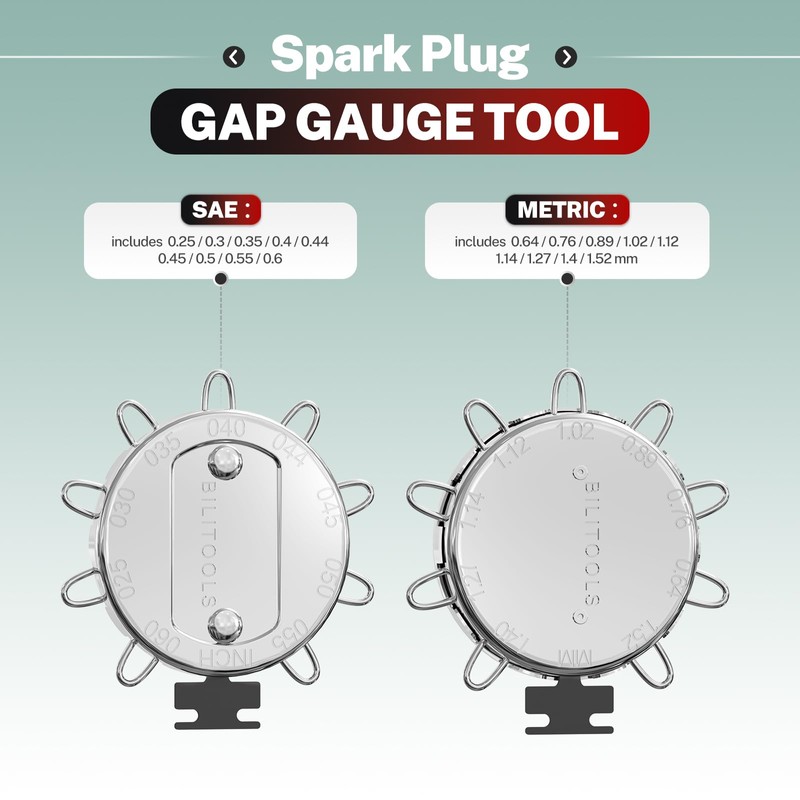 BILITOOLS 10 PCS Magnetic Spark Plug Socket Set with Click