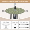 lenanasu Sage Green Outdoor Tablecloth with Umbrella Hole Tropical Fern