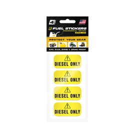 Diesel Only Sticker (Yellow), Labels for Tractors, Construction and Heavy Equipment - Weather Proof, Extreme Stick, Commercial Grade Diesel Labels by Fuel Stickers - USA Made (2x1 inch), 40 Labels