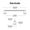 Alzassbg 6 Pack Matte Black Cabinet Pulls, 5 Inch(128mm) Hole