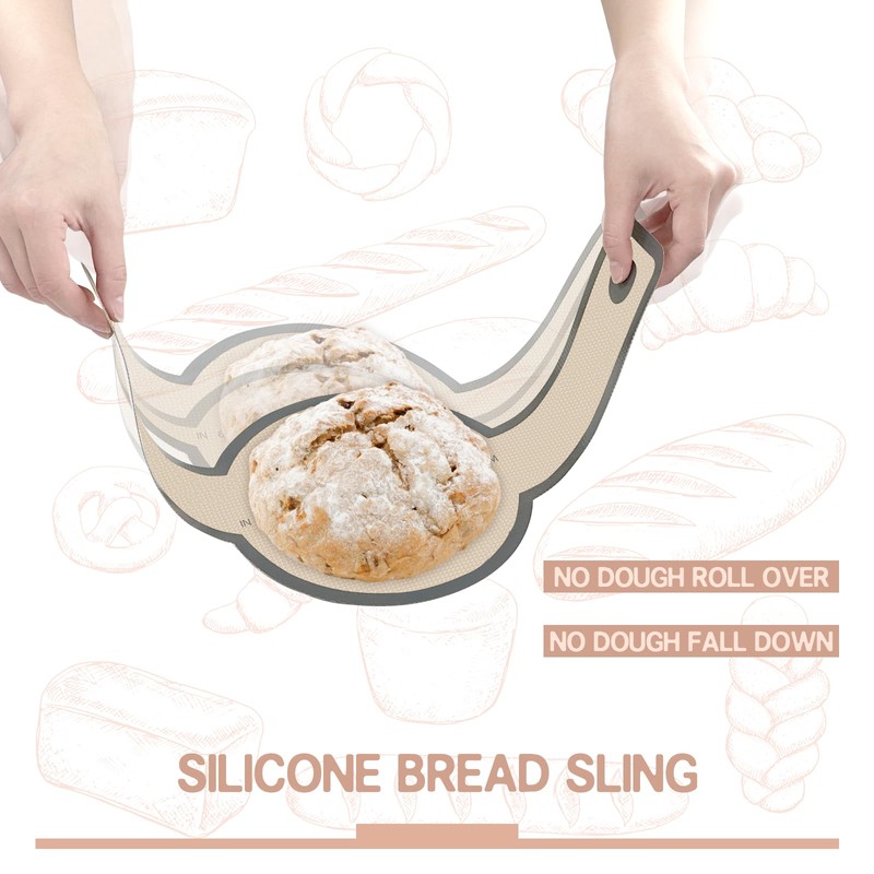 Koolstuffs Silicone Bread Sling Oval and Round, 2 PCS Nonstick＆Reusable