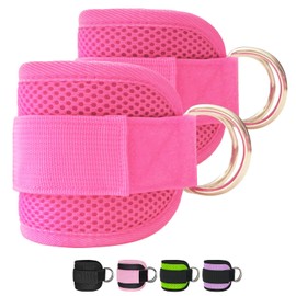 Langmeil 2Pack Comfortable Ankle Strap for Cable Machine, Fitness Work Out Cuff Attachment for Home & Gym, Booty Workouts Kickbacks, Leg Extensions, Hip Abductors Men Women -Rose