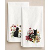 Miss Adola Embroidered Flour Sack Kitchen Towels, Black Cat