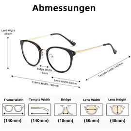 MAYSUNGLASS Blue Light Blocking Glasses for Women,Anti-Glare Glasses Without Prescription,Fashion Blue Light Filter Computer Glasses (Blac-Gold)