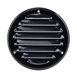 Steinberg14 Black Vent Cover 4" (Duct Opening) with Mesh - Wall and Ceiling Ventilation Register - Round Metal Air Grille - HVAC Cold Air Return Vent - 5.32" Outer Diameter