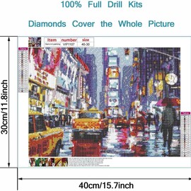 sysiily 2 Pack 5D DIY City Scenery Diamond Painting Kits, Diamond Picture Art Full Drill Gift Wall Decor Crafts Gift