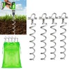 MIXXIDEA16.2 Inch Silver Folding Ring Spiral Ground Anchors Metal Ground