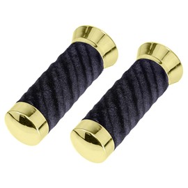Bike Custom Swirl Velour Grips 7/8 Long 130mm Gold/Black.