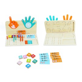 Montessori Toy for Toddlers 3-5, Wooden Finger & Stick Counting Board with Number Tracing, Colorful Number Blocks, Educational Math Toy for Kids Boys Girls, Preschool Learning Toy Ages 3 4 5