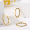 Kakonia 3PCS 14K Gold Plated Rings CZ Stacking Rings for