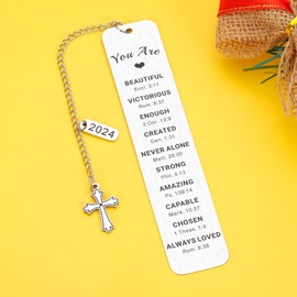 Christening Gifts for Girls Baptism Gifts Bible Verse Bookmark for Women Christian Gifts for Book Lover Religious Bookmark Baptism Birthday Graduation Gift for Kids Teen Girls Her
