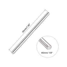 TA-VIGOR 20Pcs 3mm x 50mm Stainless Steel Round Rods, Metal Solid Round Shaft Rods Lathe Bar Stock for DIY Crafts Car Helicopter Airplane Model