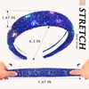Barode Light Up Sequin Wide Headbands Blue Sparkly Costume Hair