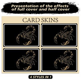 Peacoblue Sticker for Bank Cards, Scorpion Credit Debit Cards, Individual Case Protection, 4 Styles, Waterproof, Scratch-Resistant and Attractive Stickers for EBT Transport Key Card