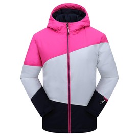 PHIBEE Girls' Sportswear Waterproof Windproof Snowboard Ski Jacket Splice 12