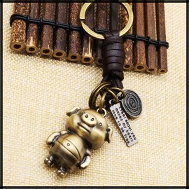 White Fang AZ068 Keychain, Key Ring, Pig, Animal, Stylish, Retro Charm, Miscellaneous Goods, Men's, Women's,, Pig