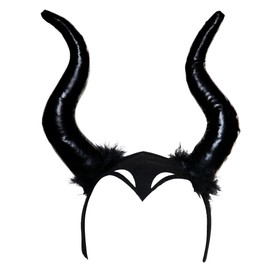 UNDERWRAPS Evil Queen Black Horn Headband - Womens Villan Costume Accessories, Evil Queen Headband, Black Horn Copslay Headband, Halloween Headband for Women (Adult One Size)