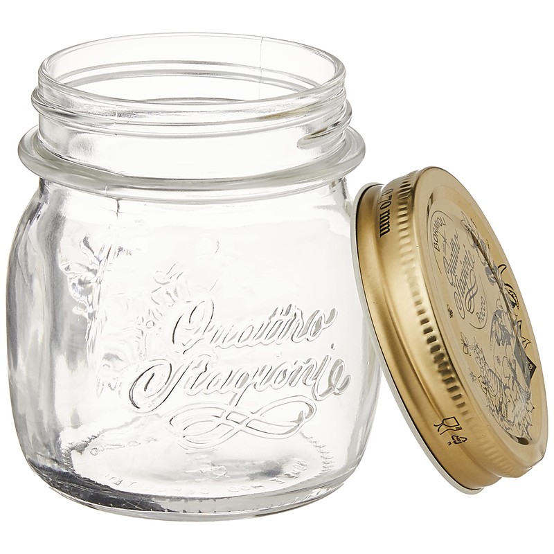 Bormioli Rocco Quattro Stagioni Clear Airtight Mason Jar, 8.5 Oz.