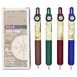 Maydahui 8 Pcs Creative Compass Short Pocket Pens Mini Fat Pen Comfort Grip Orienteering Compass Find Direction Black Ink for Hiking Camping Backpacking