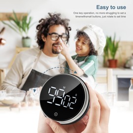 Ankilo Kitchen Timer Digital, Magnetic Kitchen Timer, Egg Timer, Short Timer, LED Visual Timer, Loud Alarm, Countdown Countup Timer for Cooking, Baking, Sports, Studying