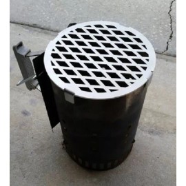 unknown bbq Chimney Griller - stainless top for most charcoal chimney starters - grilling