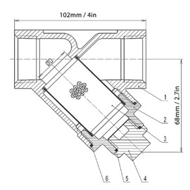 Y Strainer, 1‑1/4 Inch DN32 Thread Stainless Steel Y Shaped Filter Valve Connector for Water Oil Gas