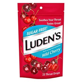 Luden's Throat Drops, Sugar Free Wild Cherry, 25 Count