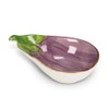Abbott Collection Small Eggplant Shallow Bowl - Stoneware Dish, Purple
