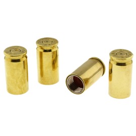 Screws4Bikes | 4X Ventilkappen Patronenhülse 9mm | Messing | universal für Auto, Motorrad, Moped, LKW