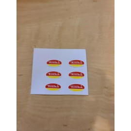 TONKA TRUCK  TINY OVAL LOGO 5/8 INCH LONG 1974-75 vinyl peel and stick