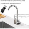 Etechydra Single Hole Brushed Nickel Stainless Steel High Arc Kitchen