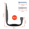 Newpop Pack of 6 Wall Hooks Garage Black Wall Mount