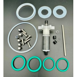 for Coleman Lay Z-Spa # 58113 P4071 E02 Stainless Steel Shaft Impeller+Spare Stainless Steel Shaft+Pump Seal kit+Sealing Gasket for A and B/C Joint of Pump Cold and hot Water Inlet