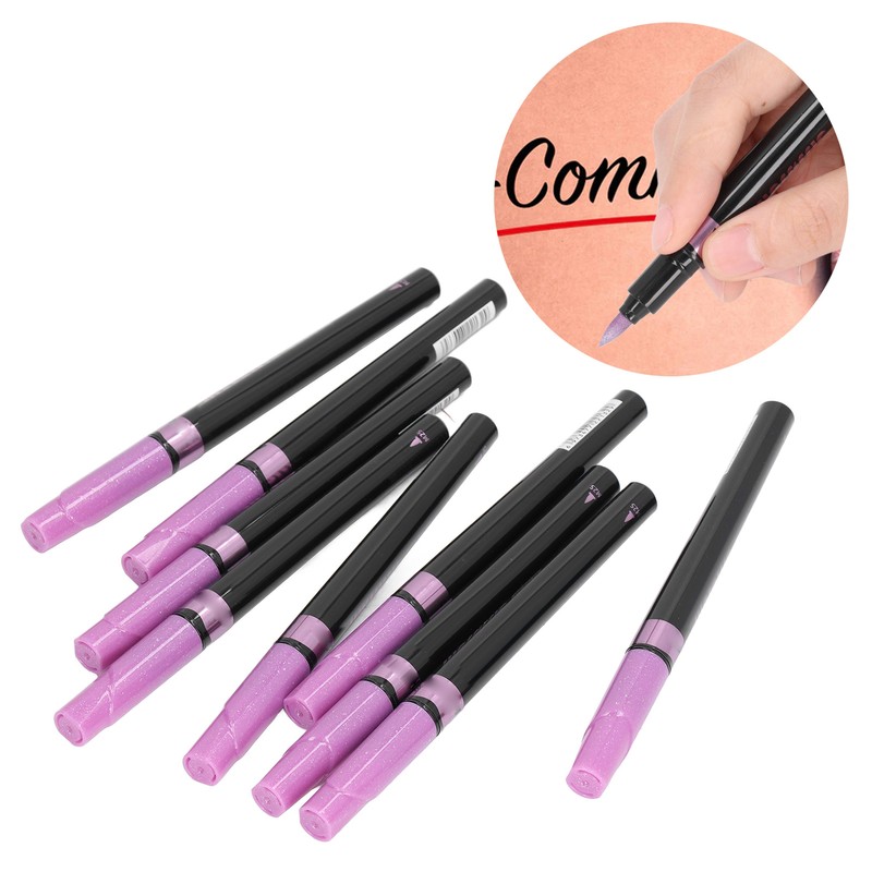 10 Pcs Paint Markers Purple Metal Texture Waterproof Glass Marker